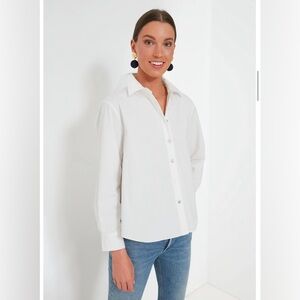 NWT Pomander Place WHITE PLEATED JADE BUTTON DOWN XL